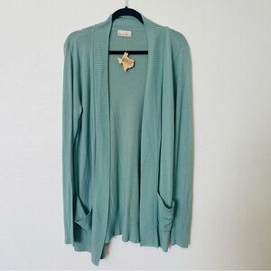 Nwt Bécool womans openfront long cardigan size small layering piece with pockets